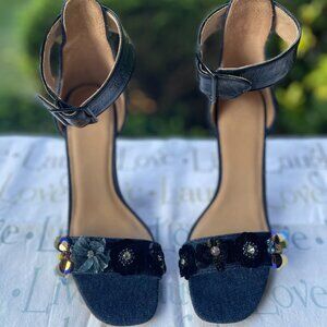 Bill Blass Sylvie Denim High Heel